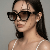 Black Oversized Cat-Eye