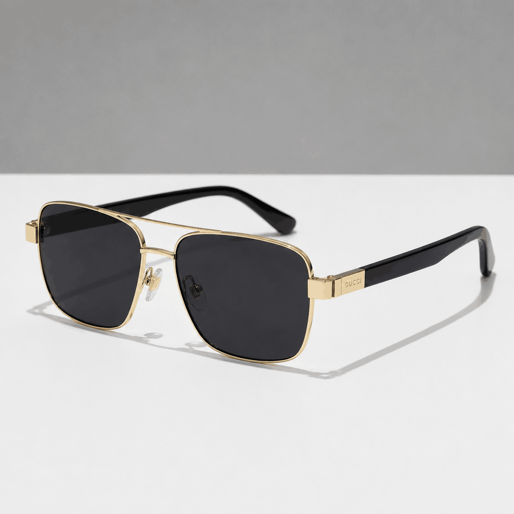 Gold Wire Frame Square Unisex Sunglasses with Gradient Lenses