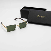 Rimless Black Chain-Temple Rectangular