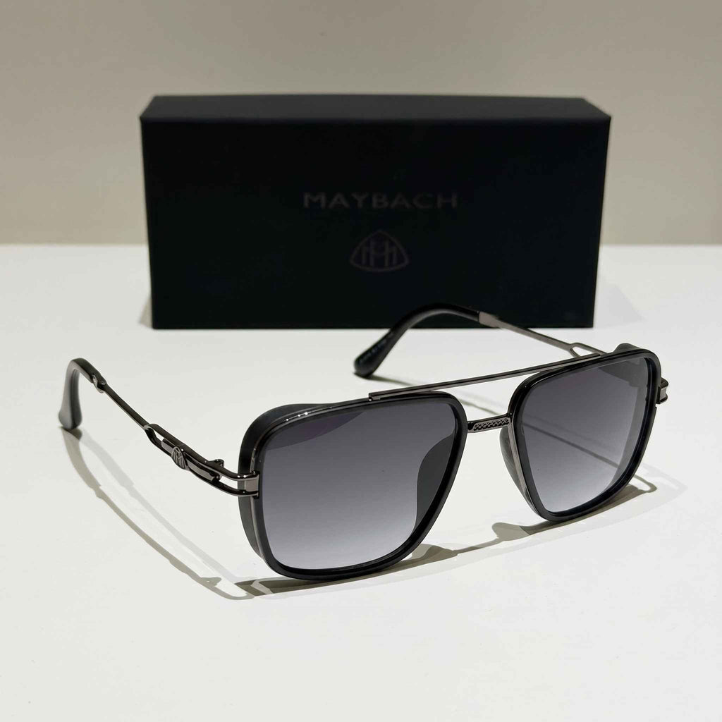 Classic Matte Black Double-Bridge Square
